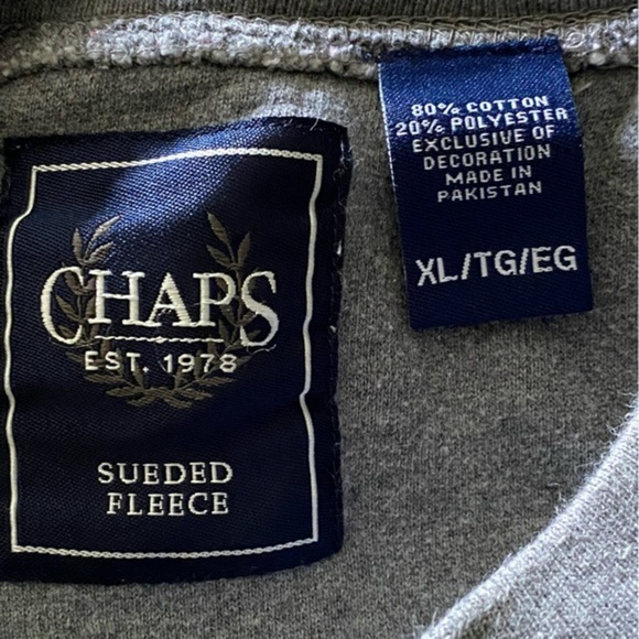 Chaps‎ Shirt Mens Size XL Sweatshirt Gray LongSleeve - Picture 3 of 9